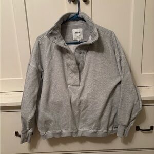 Aerie Light Gray Cowl Neck Sweater